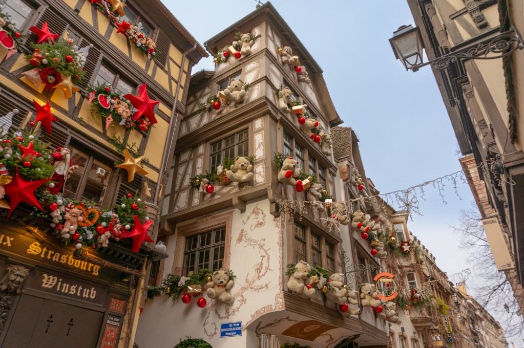 Alsace France Christmas teddy bear house 